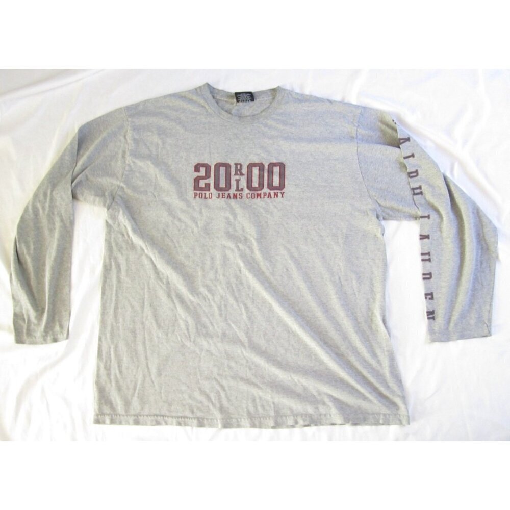 Vtg Y2K 2000 Polo Jeans Co Ralph Lauren Long Sleeve Pullover Shirt Sz XL (MT704)